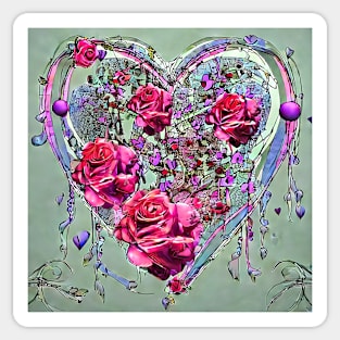 heart rich of roses Sticker